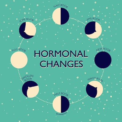 Graphics showing hormonal changes in a cycle for the Know what's normal for you section